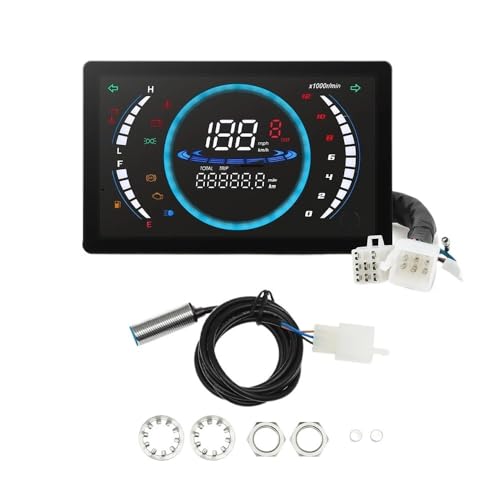 Compteur de vitesse digital moto 12V avec odomètre et tachymètre LED