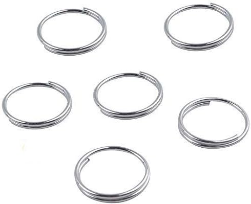 JAI SHIV INETRNATIONAL Metal Chandelier Prisms Pendants Balls Suncatchers Garland Glass Beads Split Rings. Stainless Steel (12x1.2 Mm,200 Piece Clear) (100 Piece) (Silver, 300 Piece)