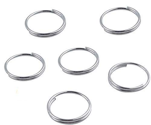 JAI SHIV INETRNATIONAL Metal Chandelier Prisms Pendants Balls Suncatchers Garland Glass Beads Split Rings. Stainless Steel (12x1.2 Mm,200 Piece Clear) (100 Piece) (Silver, 300 Piece)