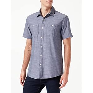 Amazon-Essentials-Mens-Short-Sleeve-Chambray-Shirt