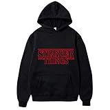 Caras Nueva temporada Sudadera con capucha Stranger Things Sudaderas con capucha de moda, con bolsillo en el pecho, puños con rosca, diseño con capucha, mangas largas, súper look de moda.