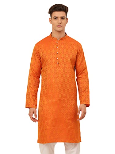 Image of Jompers Silk Blend Men's Woven Design Kurtas.