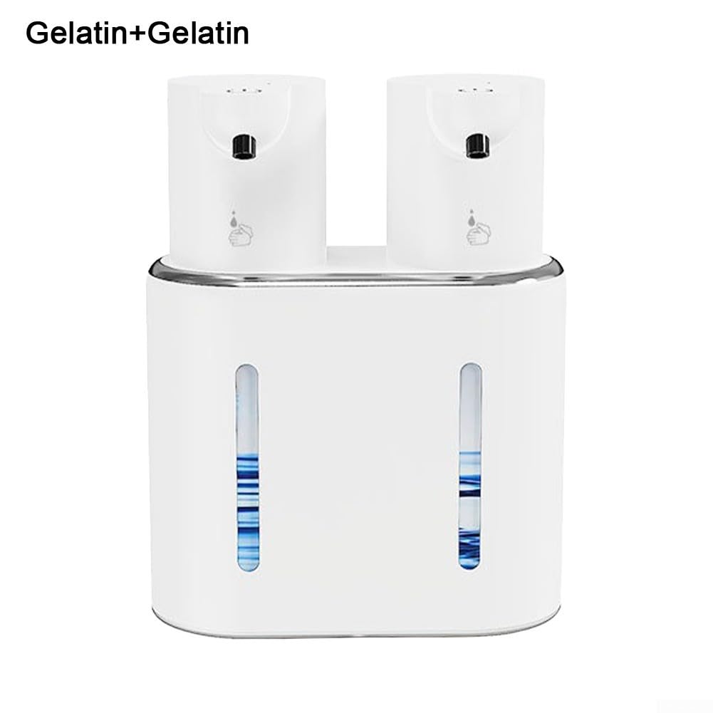 Dispenser di sapone, P16 automatico a induzione doppia testa schiuma, aeratore elettrico a parete per bagno (C)