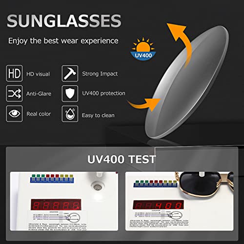 Kimorn Occhiali da Sole per Uomo Retro Goggle