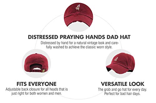 Image of KBETHOS Praying Hands Rosary Dad Hat Baseball Cap Unconstructed Polo Style Adjustable Unisex