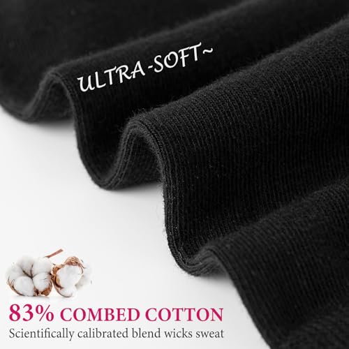 Wamicu Chaussettes Femme 5 Paires Fines Chaussette en Coton Peigné – vue 2