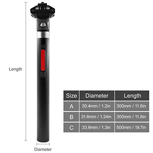 DECDEAL Espigão de selim de bicicleta Espigão de selim de bicicleta inteligente com luz de freio Esp