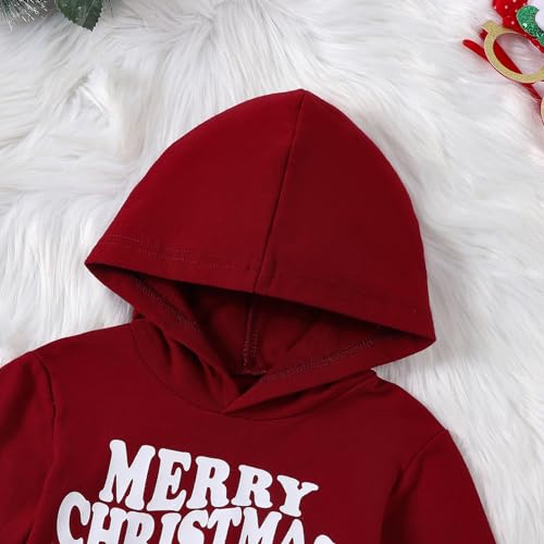 Toddler Boy Girl Christmas Hooded Sweatshirt Long Sleeve Letter Print Pullover Tops Kid Fall Winter Shirt Clothes3