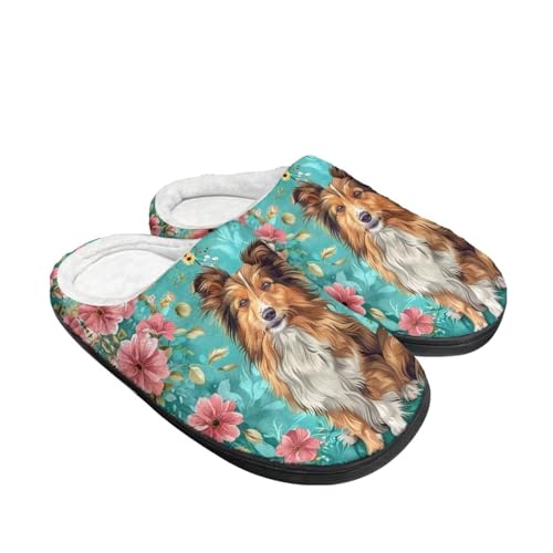 Fluffy Slippers, Slip On Scuff Slippers with Non-Slip Rubber Sole, Soft Comfy Bedroom Slippers