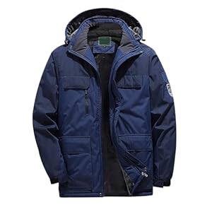 Generisch Manteau d'hiver pour homme - Veste de ski chaude en laine - Combinaison de randonnée - 5XL - 9XL, bleu foncé, 8XL