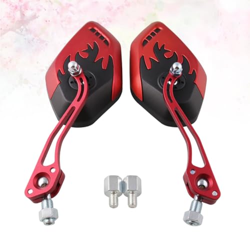 Espejos retrovisores rojos Betooky con forma de llama en aleación duradera y fácil montaje 6