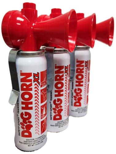 Genuine DOG HORN XL (3 PK) - Pet Training Air Horn. Stop Dog Fights Scare Coyotes Bear & Other Wild Animals! Effective Outdoor Safety Alarm for Hiking Biking Camping Boating & More! (Pack of 3)