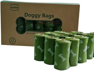 SaatSaa Lavender Scented Dog Poo Bags, 360 Pet Poop Bags, Extra Thick and Strong, 100% Leak Proof, Biodegradable waste Bag PLUS DISPENCER