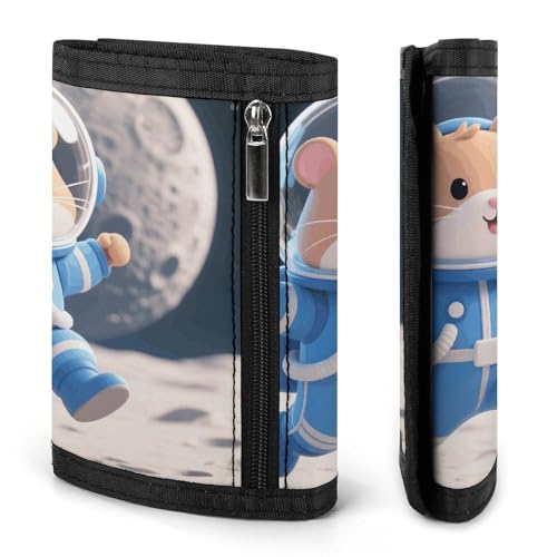 Wallet for Men - Slim Trifold Wallet, Space - Suit Hamster Money Clip, Coin Purse with 8 Credit Card Holder3
