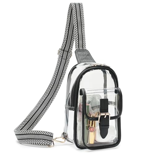 LOXOMU Clear Sling Bag for Stadium Events - Crossbody Purse for Women, Chest Bag Stadium Approved