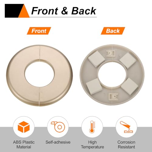 Placas autoadhesivas de plástico ABS con brida dividida 78mm para decoración de tubería de agua 6