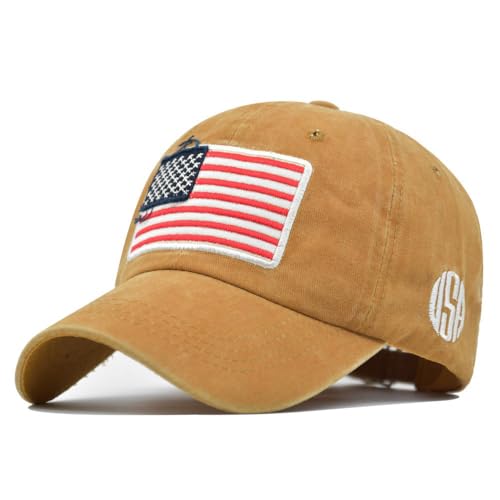 Agturber Vintage American Flag Baseball Cap for Men Women Washed Cotton Adjustable USA Embroidered Dad Hat