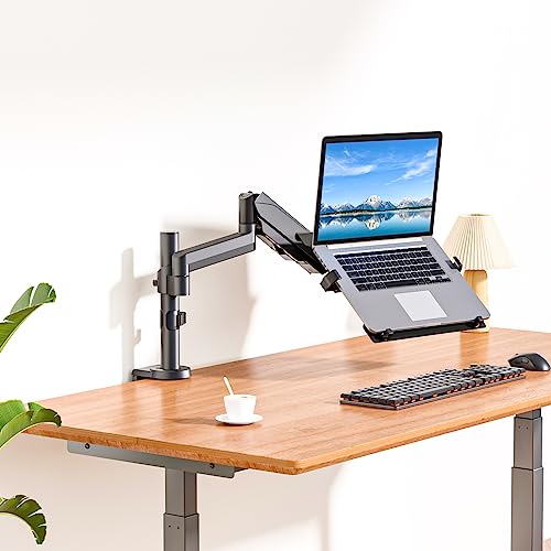 Image of WALI Laptop Tray Desk Mount for 1 Laptop Notebook Fits 10-15.6 Inch, Monitor Arm with Vented Cooling Platform Stand (GSDM001LP), Black