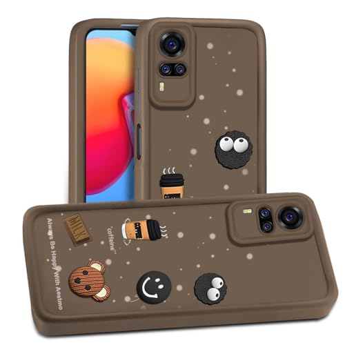 Image of AESTMO Back Case Cover for Vivo Y51 / Y51A / Y31 Cover | Cute Fun Cartoon 3D Ball | Coffee Silicone Case | Full Body Protection | Camera Protection Back Cover for Vivo Y51 / Y51A / Y31 (Brown)