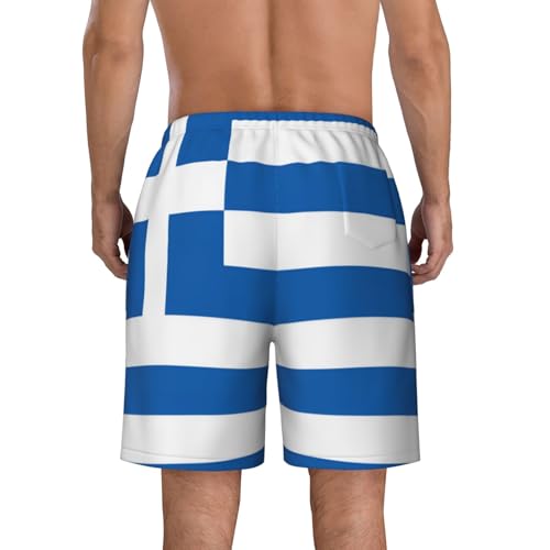 Greek Flag Men Beach Pants â€“ Swim Trunks for Men,Quick-Dry and Comfortable, Suitable for Beach, Surf, and Everyday Wear Black4