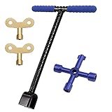 Water Meter Key 16 inch Enforced Rebar Vinyl Covered T-handle to Turn T-head Water Meter Valve on or...