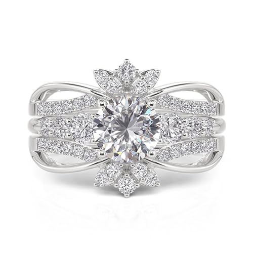 Image of Jeulia Interchangeable Twist Infinity Engagement & Wedding Band Ring Set for Women 925 Sterling Silver Bridal Set with 1.9ct Diamonds Anniversary Promise Gift with Jewelry Box