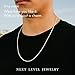 Next Level Jewelry Sterling Silver Curb Link Chain Necklace, 2MM, 30 inches, Unisex, Italy 925