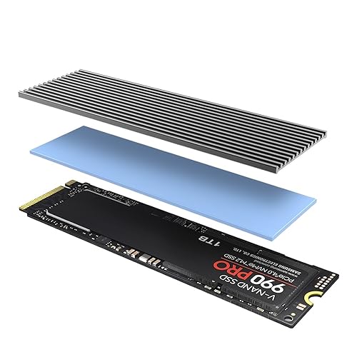 Dissipateur Thermique SSD M.2 2280 en Aluminium Noir avec Coussin