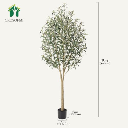 Miniatura 5 de Crosofmi Olivo Artificial Planta 180cm Plantas Artificiales Decorativas Grande Árboles Plástico De Interior Y Exterior Decoración Para Hogar, Oficina,Casa,Balcón,Dormitorio