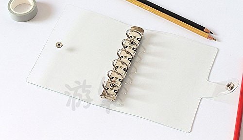 A6/A5 6 Löcher, bunter PVC-Einband, runder Ringordner mit Schnappverschluss, Loseblattordner, persönlicher Organizer (Orchid Bouquet, A5 mini set)