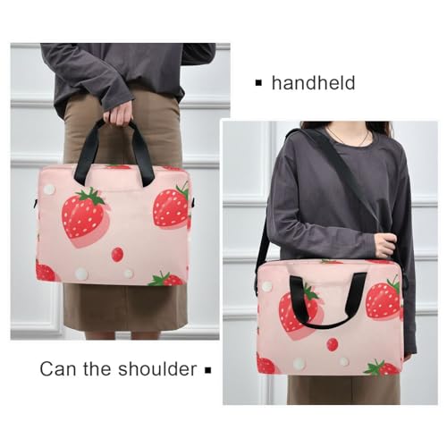 Maletín para portátil 15.6" rosa con correa y asa miniatura 2