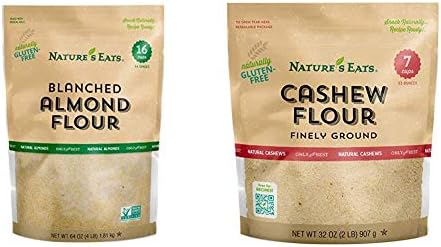 Nature's Eats Blanched Almond Flour, 64 Ounce & Cashew Flour Finely Ground, 32 Oz