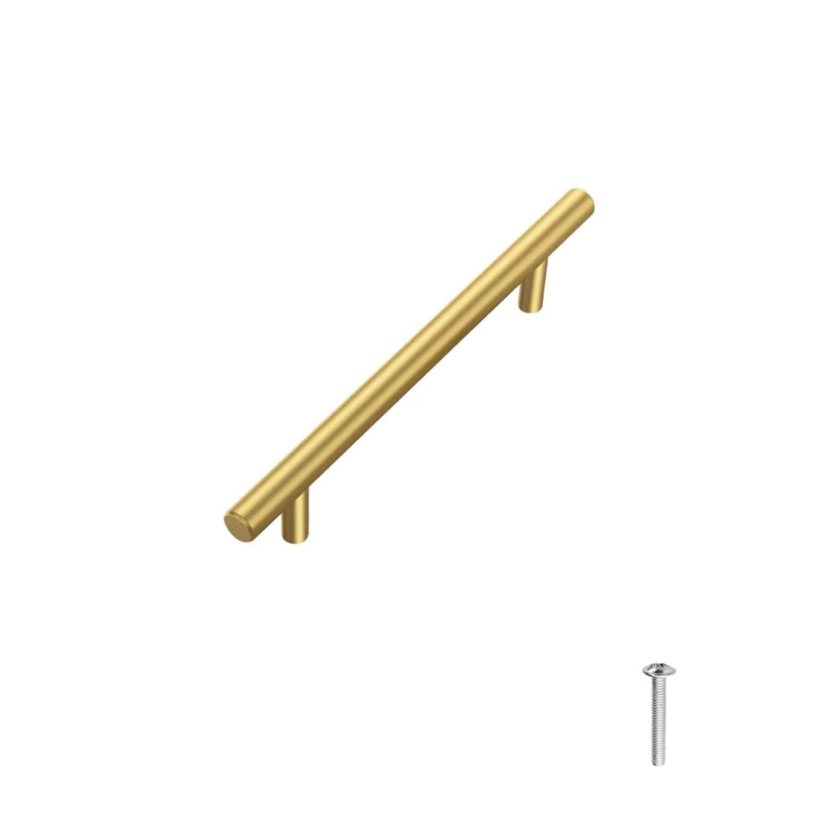 GYTTDERFL Kitchen Handles 2 件 Stainless Steel Cabinet Handles 10/15/20cm (4/6/ 7.8 Inch) Brushed Nickel/Black/Gold Cabinet Pulls - Drawer Pulls(Golden-20cm(2Pcs))