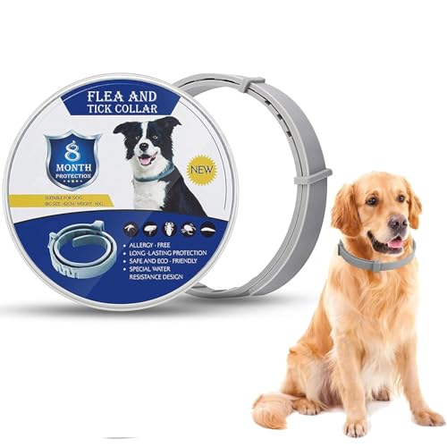 Flea and Tick Collar for Dogs & Cats | 8-Month Adjustable Waterproof Collar | Natural & Safe Protection Against Fleas, Ticks, Lice & Parasites | Puppi