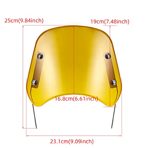 Universal Motorrad Windschutzscheibe Windshield Windabweiser für 5 ’’ - 7 ’’ Scheinwerfer Motorrad (Gelb)