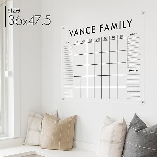 Circle And Square Decor Large Acrylic Calendar, Dry Erase Monthly Acrylic Calendar, Dry Erase Wall Calendar thumb #7