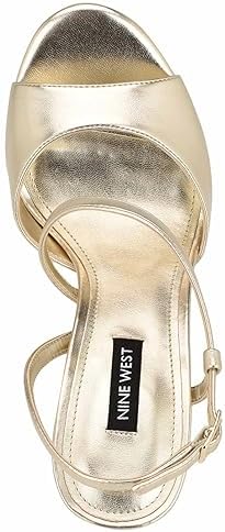 Nine West Women's Geez Heeled Sandal, Gold 710, 8.5 | Image 1