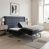 LIFE SKY Flex Top Adjustable Bed Base - Split Head Queen Size Adjustable Base with Zero Gravity & Anti-Snore Settings - Voice Control & Wireless Charging for Couples with Different Sleep Needs