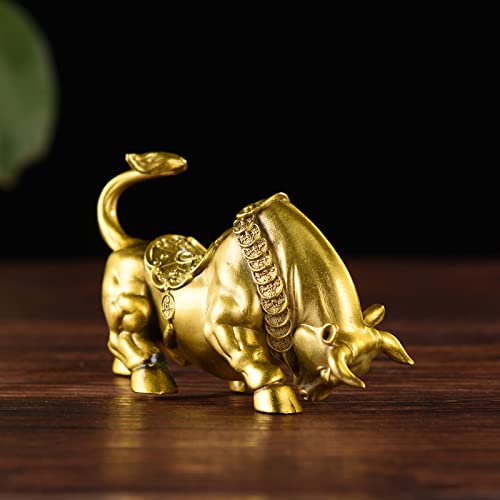 Estatua de Toro de Latón Feng Shui 2.4 in miniatura 4