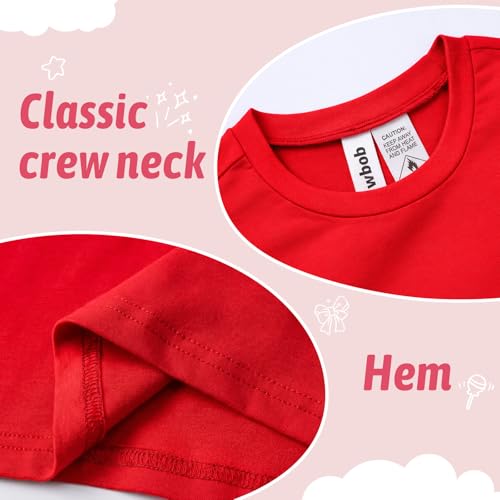Image of Girls Cotton Long Sleeve Shirts Kids T Shirts Lightweight Breathable Casual Classic Tee Top for Children Age 3-14 Years