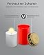 goobay LED Grablicht mit Timer/Batteriebetrieben/LED Grabkerzen Outdoor/Friedhof Kerzen/Grablichter/Ewiges Licht/Grablampe/Rot/Batterie 2x C/LR14 (Nicht im Lieferumfang) / 74366
