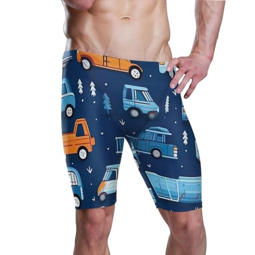 UMIRIKO Cute Car Men's Swim Jammers Racing & Training Swimsuit Fast, Flexible,Comfortable XXXL B0400852, 3X-Large