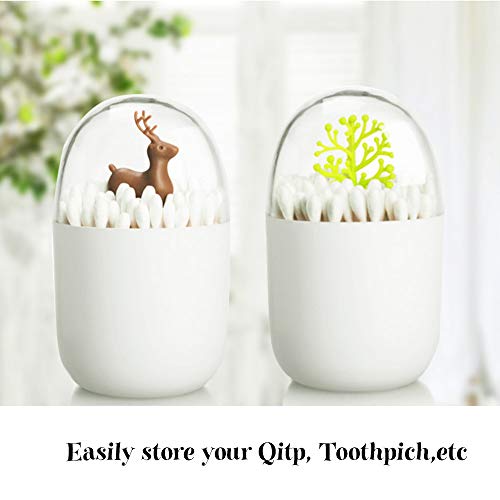 Qtip and Toothpic Holder, Cotton Ball Holder, Q-tip Dispenser Apothecary Jars Bathroom, Acrylic Cotton Swab Holder Organizer Container for Q-Tips, Cotton Rounds, Balls, Cotton Swabs, Makeup Sponges - Thumbnail 2