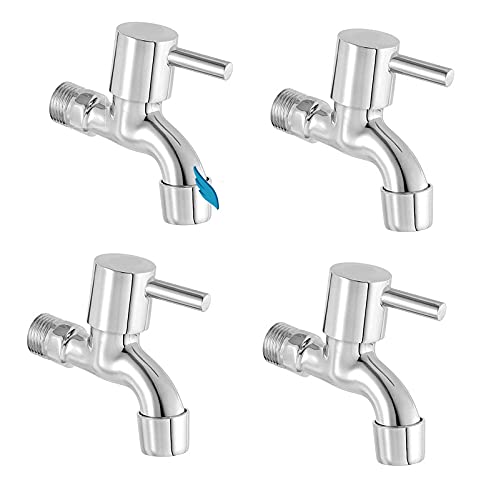Supreme Bazaar Steel Bib Cock/Water Taps for Kitchen Bathroom Wash Basins - Pack of 4 (1/2", 15 mm) Type Steel Taps Faucet for Hot and Cold Water (B09BJY2NW4) Amazon Price History, Amazon Price Tracker