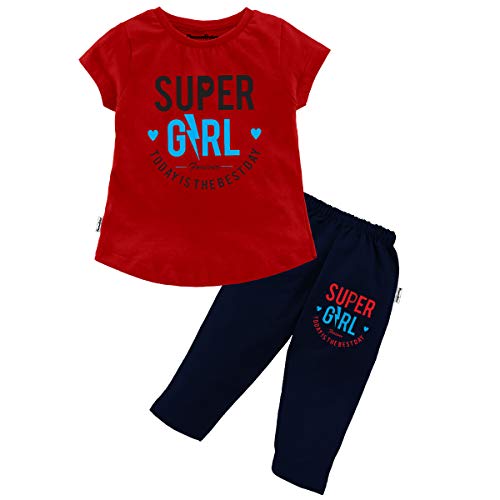 Image of NammaBaby Girl Cotton Night Suit Tshirt Shorts Capri Pyjama Set - Multipacks