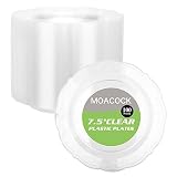 MOACOCK Clear Plastic Plates Disposable, 100 Count Heavy Duty Dessert Appetizers Plates Bulk for Par