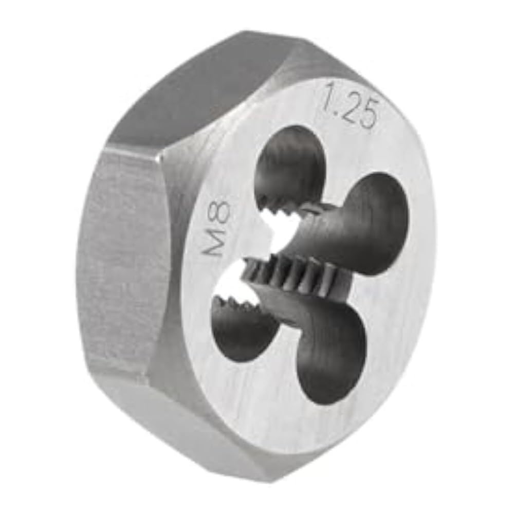 Cuuaemht M8x1.25 Hex Rethreading Die Pitch Carbon Steel Hexagon Taper Pipe