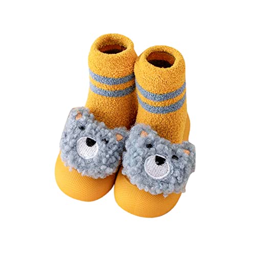 Toddlers Boys Shoes Autumn and Winter Comfortable Baby Toddler Shoes Cute Rabbit Bear Cartoon Children Cotton Warm Breathable Soft Non Slip Floor Toddler High Tops