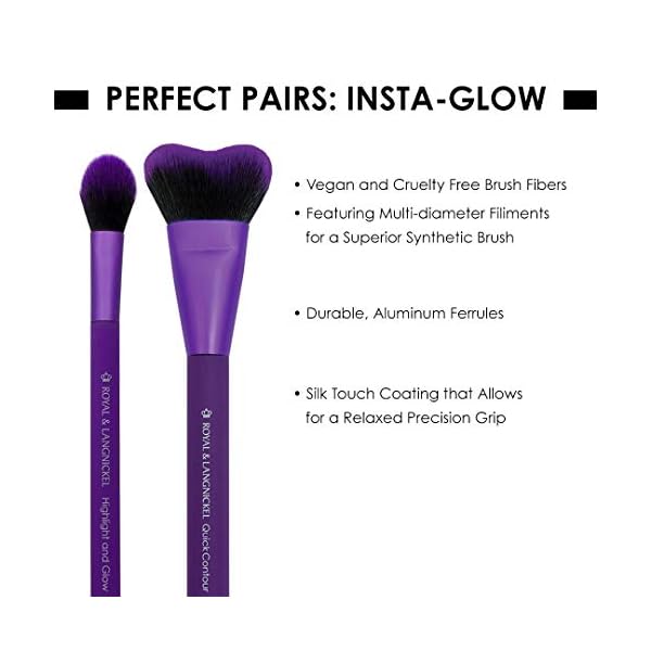 MODA-Royal-Langnickel-Insta-Glow-Make-up-Set-enthaelt-schnelle-Kontur-und-Highlight-Pinsel-Violett MODA Royal & Langnickel Insta-Glow Make-up-Set, enthält schnelle Kontur- und Highlight-Pinsel, Violett