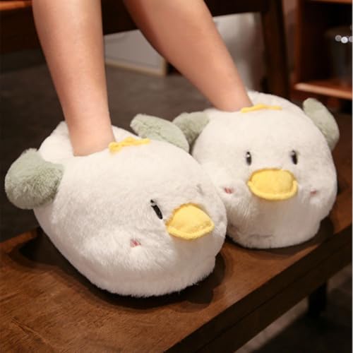 Image of Women's Cute Bee Bootie Slippers, Fuzzy Animal House Slippers with Heel, Warm Cozy Non-Slip Soft Sole for Indoor Comfort